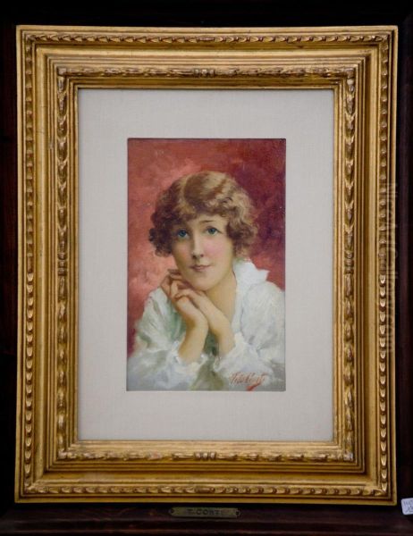 Fanciulla Sognante Oil Painting by Tito Conti