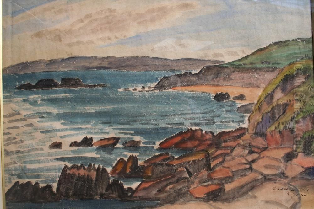 Bord De Mer A Concarneau Oil Painting by Albert Copieux