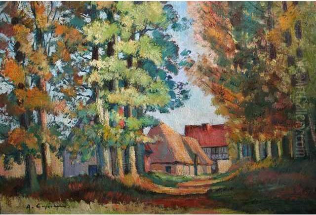 Ferme Des Nonettes A Roberto Oil Painting by Albert Copieux