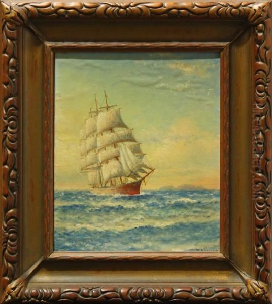 Ship Under Sail Oil Painting by William Coulter
