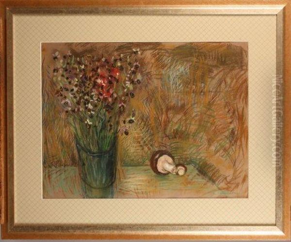 Nature Morte Aux Champignons Oil Painting by Etienne Cournault