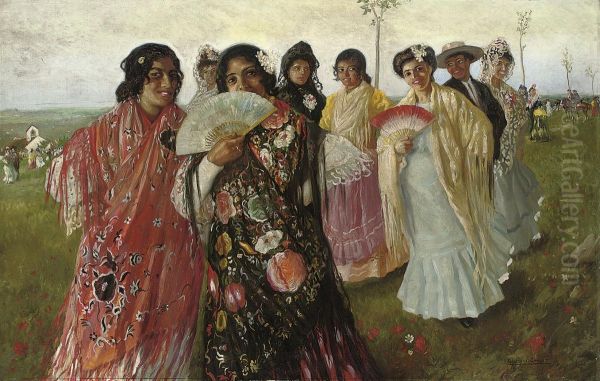 La Boda Oil Painting by Adelardo Covarsi Yustas