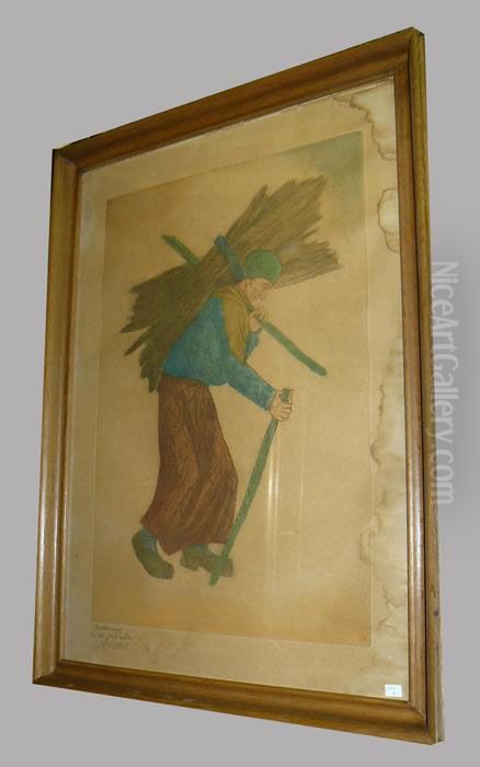 Porteur De Paille Oil Painting by Arthur Craco
