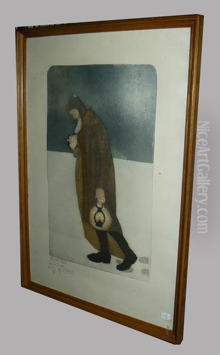 Homme Dans La Neige Oil Painting by Arthur Craco