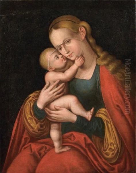 Madonna Col Bambino Oil Painting by Lucas The Elder Cranach