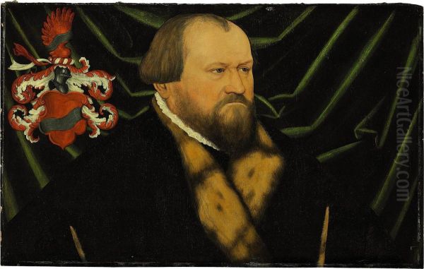 Portrait Of A Gentleman Oil Painting by Lucas The Elder Cranach