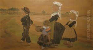 Enfants Bretons En Chemin