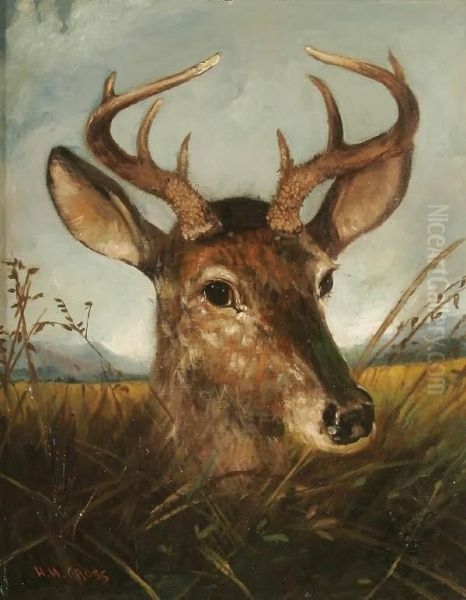 Deer In Tall Grass Oil Painting by Henri H. Cross