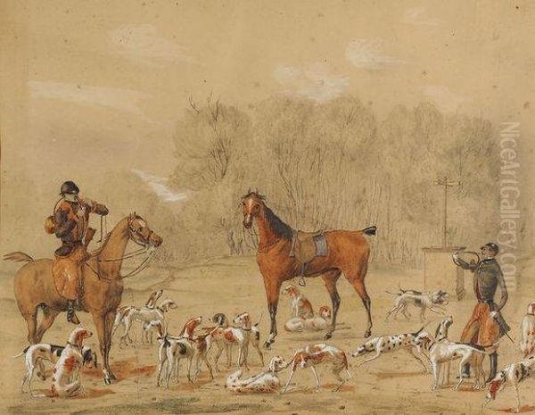 La Chasse A Courre Oil Painting by Du Roger Crozet