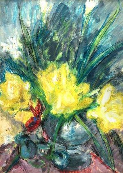 Flower Piece Oil Painting by Vera Cunningham