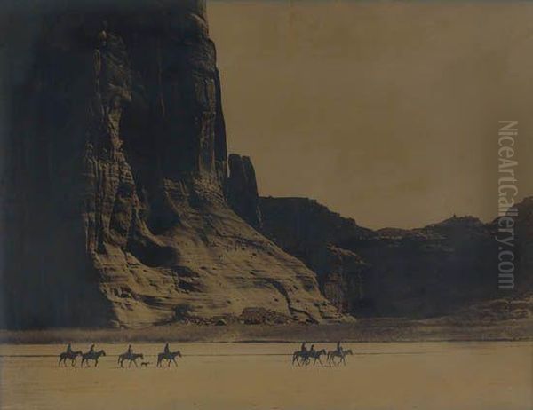 Canyon De Chelly Oil Painting by Edward Sherrif Curtis