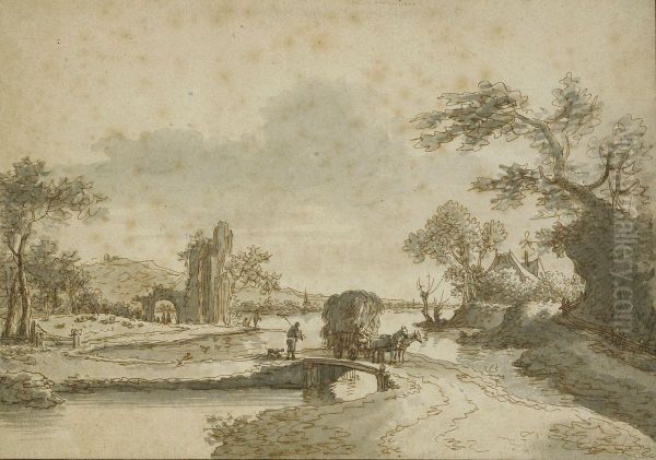 Pastoralt Landskap Med Hoskrinda Oil Painting by Aelbert Cuyp