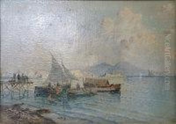 The Bay Of Naples Oil Painting by Pasquale D'Angelo