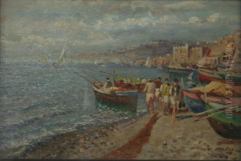 Partenza Per La Pesca Oil Painting by Pasquale D'Angelo