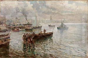 Scena Di Pesca Nel Golfo Di Napoli