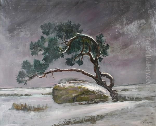Landscape With Large Tree Oil Painting by Charles William Dahlgreen