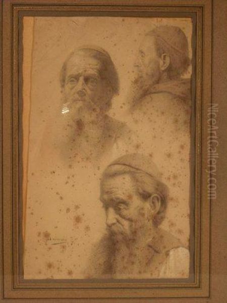 Etude De Moines Oil Painting by Emile Desire Daimee