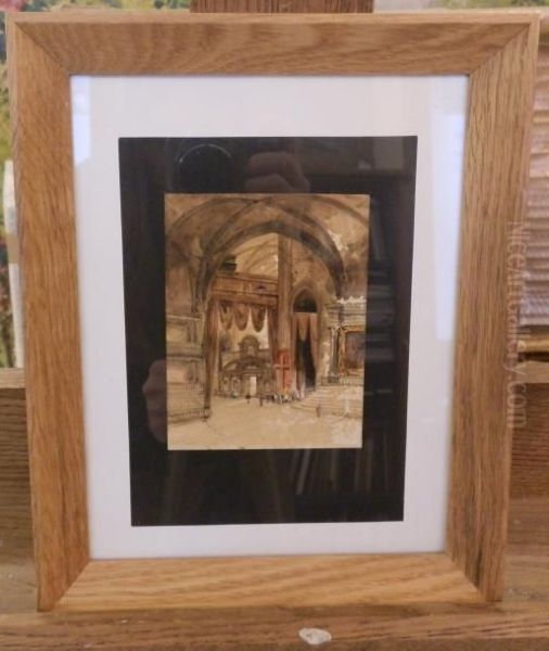 Interieur D'eglise Anime Oil Painting by Adrien Dauzats