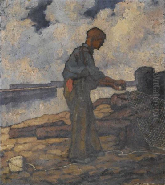 The Netter, Arklow Oil Painting by Lilian Lucy Davidson