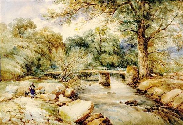 Companions Along Path Oil Painting by Arthur F. Davis