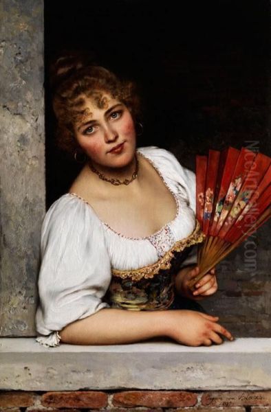 Der Rote F Oil Painting by Eugene de Blaas