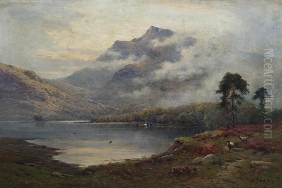 Early Morning - Hills Of Argyll Oil Painting by Alfred Fontville De Breanski