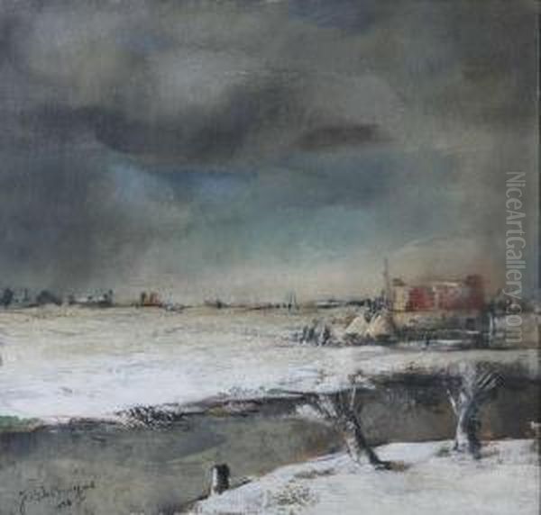 Winter Oil Painting by Joris De Bruyne
