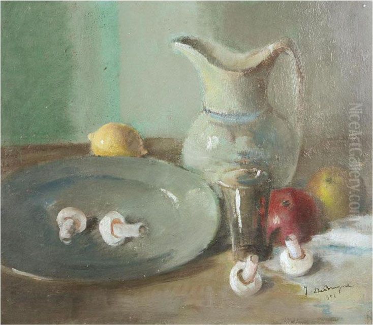 Still Life With Mushrooms Oil Painting by Joris De Bruyne