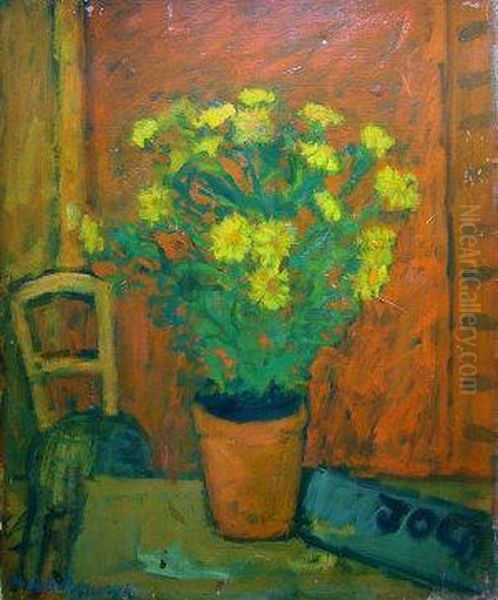 Still Life Of Flowers On Table Oil Painting by Henry De Buys Roessingh