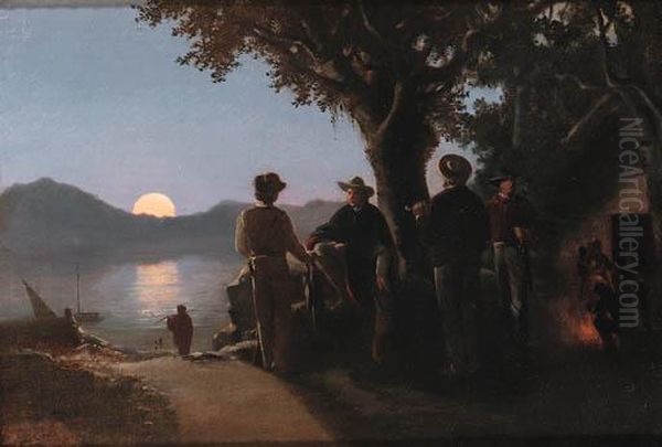 Humboldt On The Orinoco Oil Painting by F. De Canta