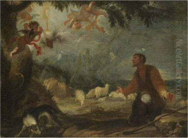 The Vision Of Saint Paschal Baylon Oil Painting by Juan Antonio De Frias Y Escalante