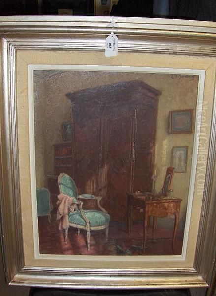 Interior Scenes Oil Painting by Leonce Joseph V. De Joncieres