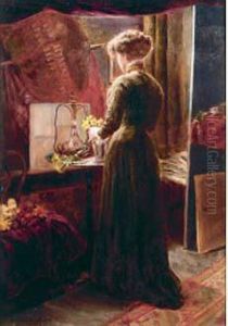 Femme Au Bouquet De Fleurs