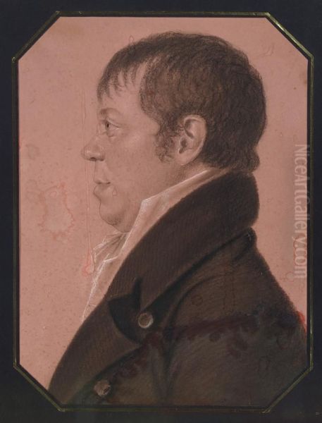 Profile Portrait Of Henry Vrooman Fonda Oil Painting by Charles Balthazar J. F. Saint-Memin