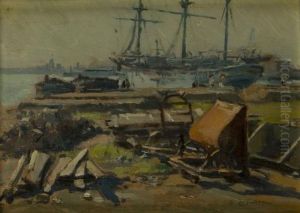 Veduta Di Cantiere Presso Un Porto