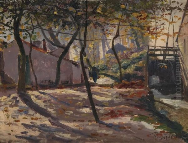 Vue Du Moulin A Eau Oil Painting by Prosper De Wit