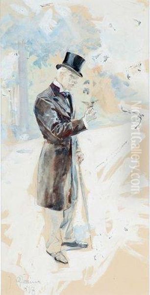 Dandy Et Oiseau Oil Painting by Jan Dedina