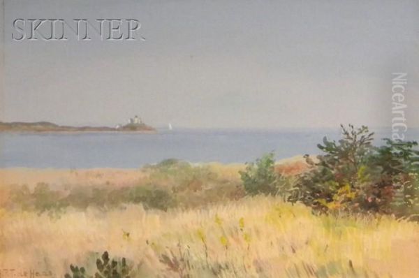 Coastal Landscape With Lighthouse Oil Painting by Alice Preble Dehaas