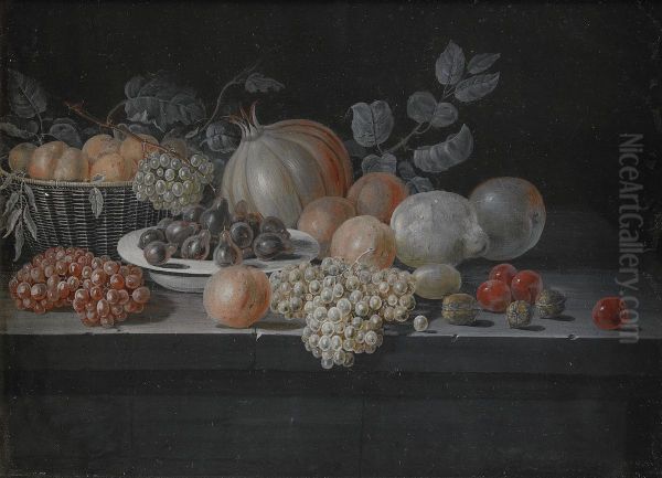 Stilleben Med Frukter Oil Painting by Johann Jacob Deitzsch