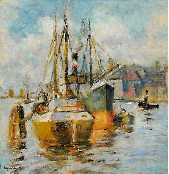 Barche Nel Porto Oil Painting by Eugene Dekkert