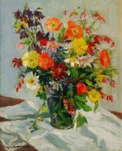Bunter Blumenstraus In Einer Vase