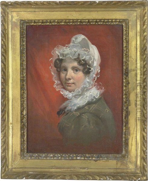 Portrait Of A Lady, Head And Shoulders Oil Painting by Eugene Delacroix