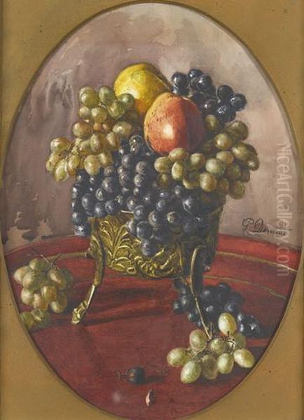 Stillleben Mit Trauben Und Apfeln Oil Painting by Paul Demme