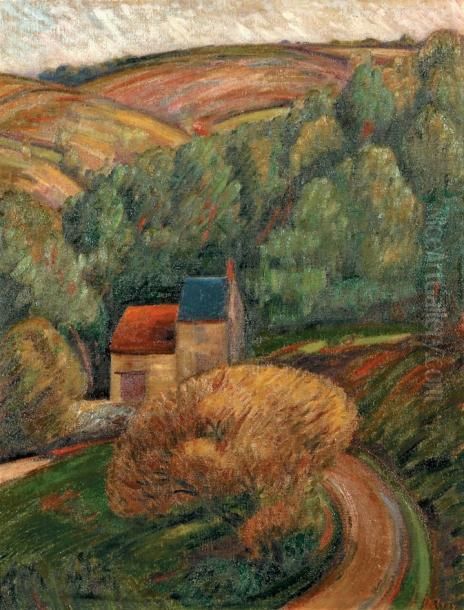 Maison En Sous-bois A Crozant Oil Painting by Leon Detroy