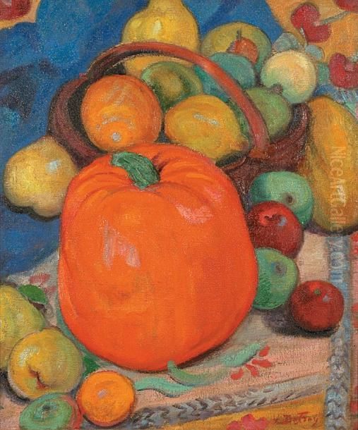 Nature Morte Aux Fruits Et Legumes Oil Painting by Leon Detroy