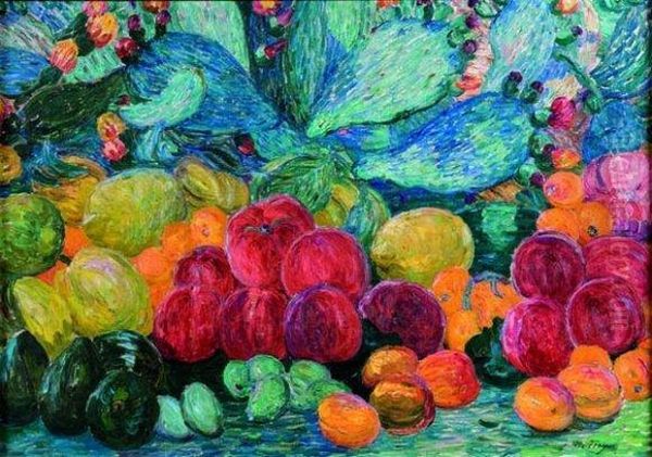 Nature Morte Aux Agrumes. Oil Painting by Leon Detroy