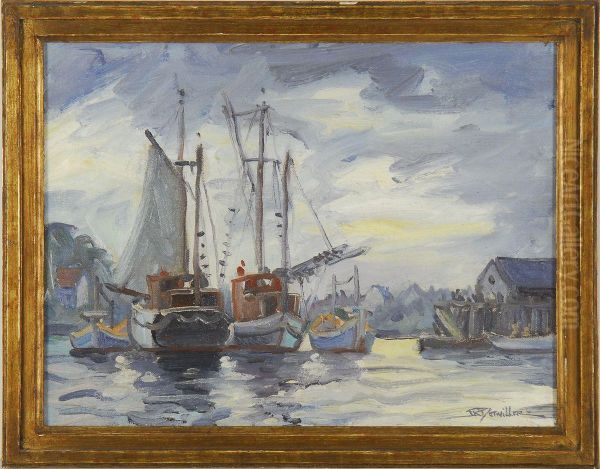New Harbor Me Oil Painting by Frederick K. Detwiller