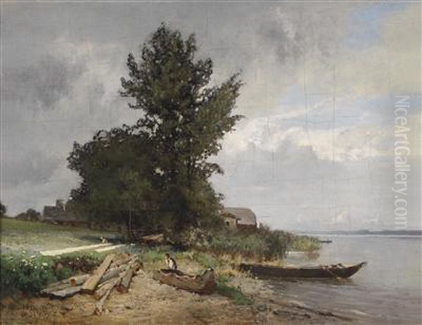 On Lakechiemsee Oil Painting by Heinrich Deuchert
