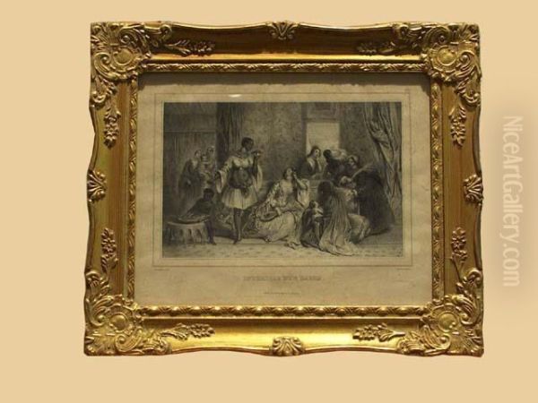 Interieur De Harem Oil Painting by Achille-Jacques-Jean-Marie Deveria