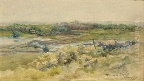 A Country Landscape Oil Painting by Frederick Usher Devoll